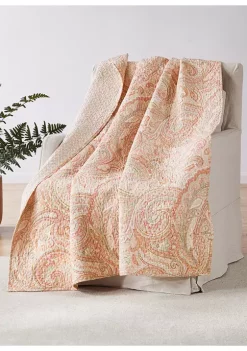 Discount 💯 Levtex Home Spruce Coral Coral Quilted Throw 😀 -Cheap Levtex Store Belk 3107