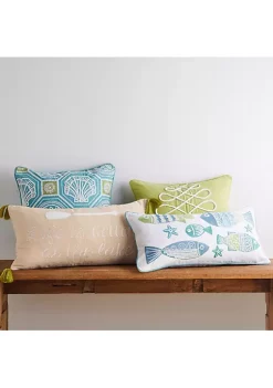 Brand new 🎁 Levtex Home Life is Better Lake with Tassels Pillow 🔥 -Cheap Levtex Store Belk 3233