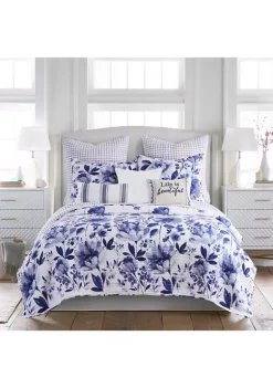 Best reviews of 🎁 Levtex Home Calico Blue Embroidered Stripe Pillow 🎉 -Cheap Levtex Store Belk 3291