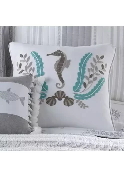 New 🔥 Levtex Home Nantucket 18in Seahorse Pillow ❤️ -Cheap Levtex Store Belk 3317