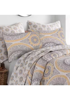 Discount 🧨 Levtex Home Luiza Ochre Full/Queen Quilt Set 💯 -Cheap Levtex Store Belk 3325