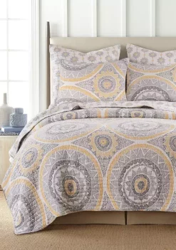 Discount 🧨 Levtex Home Luiza Ochre Full/Queen Quilt Set 💯 -Cheap Levtex Store Belk 3327