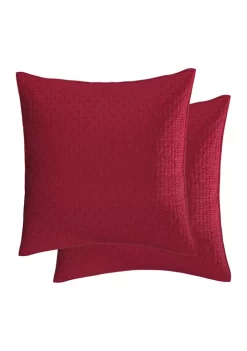 Discount 😉 Levtex Home Cross Stitch Bright White Euro Sham Set of 2 ✔️