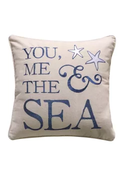 Best Pirce 😀 Levtex Home Blue Bay You, Me & The Sea Pillow ⌛ -Cheap Levtex Store Belk 3368