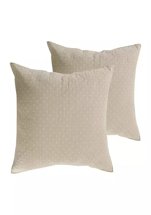 Discount 😉 Levtex Home Cross Stitch Bright White Euro Sham Set of 2 ✔️ 12 Discount 😉 Levtex Home Cross Stitch Bright White Euro Sham Set of 2 ✔️ - Image 10