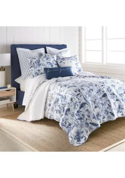 Best Sale 🤩 Levtex Home Linnea Blue Floral Embroidered Pillow ❤️ -Cheap Levtex Store Belk 3564