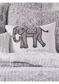 Deals 👍 Levtex Rachelle Elephant Embroidered Pillow ❤️ -Cheap Levtex Store Belk 3707