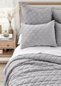 Coupon 🔔 Levtex Home Light Gray Velvet Euro Sham - Set of 2 ❤️ -Cheap Levtex Store Belk 3737