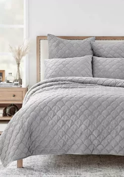 Coupon 🔔 Levtex Home Light Gray Velvet Euro Sham - Set of 2 ❤️ -Cheap Levtex Store Belk 3738