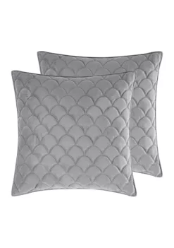Coupon 🔔 Levtex Home Light Gray Velvet Euro Sham - Set of 2 ❤️ -Cheap Levtex Store Belk 3739