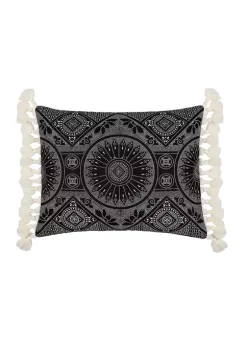 Cheap 😍 Levtex Home Black Pieced Appliqué Tassel Pillow 🔥 -Cheap Levtex Store Belk 3829