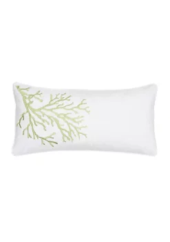 Brand new ⭐ Levtex Home Biscayne Coral Green Embroidered Pillow 🔔
