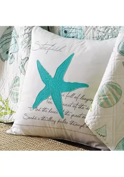 Coupon 😀 Levtex Home Biscayne Teal Starfish Pillow ❤️ -Cheap Levtex Store Belk 3996