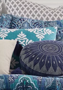 Cheap 👍 Levtex Home Bellamy Teal Crewel Medallion Pillow 😀 -Cheap Levtex Store Belk 4021