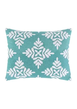 Cheap 👍 Levtex Home Bellamy Teal Crewel Medallion Pillow 😀 -Cheap Levtex Store Belk 4023