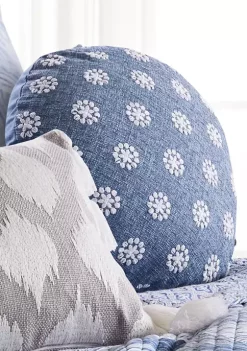 Discount ⭐ Levtex Home Wexford Blue Round Pillow ⭐ -Cheap Levtex Store Belk 4123