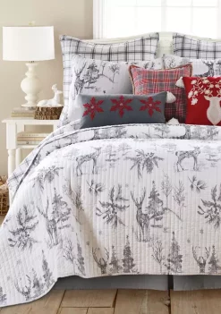 Promo 👍 Levtex Home Sleigh Bells Gray Quilt 🥰 -Cheap Levtex Store Belk 4154