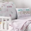 Brand new 🔥 Levtex Mermaid Toddler Bed Set - Pink, Aqua, Taupe - Floral - 5 Piece Set Includes Reversible Quilt, Fitted Sheet, Flat Sheet, Pillow Case, Decorative Pilow 👏