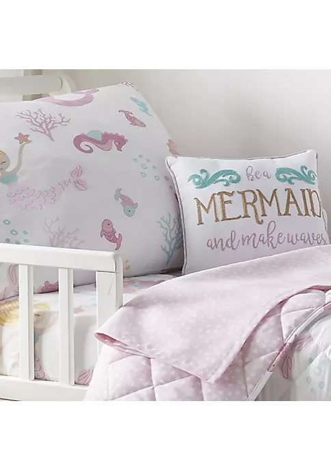 Brand new ๐ฅ Levtex Mermaid Toddler Bed Set - Pink, Aqua, Taupe - Floral - 5 Piece Set Includes Reversible Quilt, Fitted Sheet, Flat Sheet, Pillow Case, Decorative Pilow ๐ 1 Brand new ๐ฅ Levtex Mermaid Toddler Bed Set - Pink, Aqua, Taupe - Floral - 5 Piece Set Includes Reversible Quilt, Fitted Sheet, Flat Sheet, Pillow Case, Decorative Pilow ๐