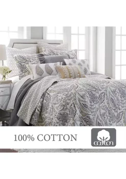 Flash Sale 🎁 Levtex Home Tamsin Gray Full/Queen Quilt Set 💯 -Cheap Levtex Store Belk 421