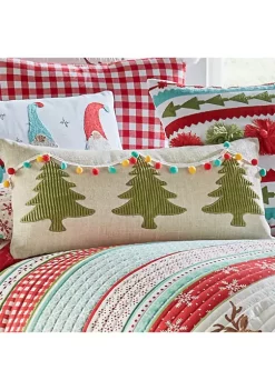 Hot Sale 😀 Levtex Home Let it Snow Sparkle Xmas Pom Pillow 🌟