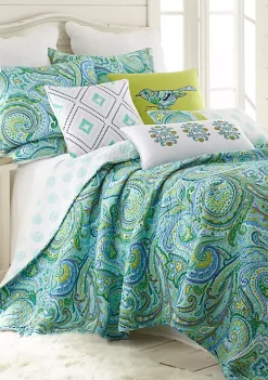 Promo ⭐ Levtex Home Darjeeling Teal Quilt Set ❤️ -Cheap Levtex Store Belk 452