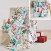 Budget 🛒 Levtex Home Santa Claus Lane Blanket Reverse Holly Jolly 👏