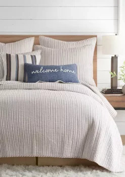 Best deal ✔️ Levtex Home Tobago Stripe Taupe Twin Quilt Set 🧨 -Cheap Levtex Store Belk 759