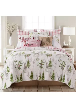 Best Pirce 👏 Levtex Home Sleigh Bells Red Deer Embroidered Pillow 💯 -Cheap Levtex Store Belk 805