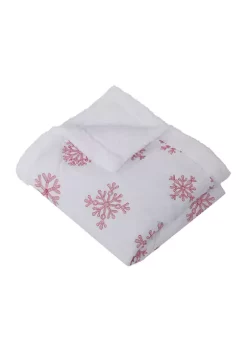 Discount 🛒 Levtex Home Red Snowflake Sherpa Throw 🥰 -Cheap Levtex Store Belk 812