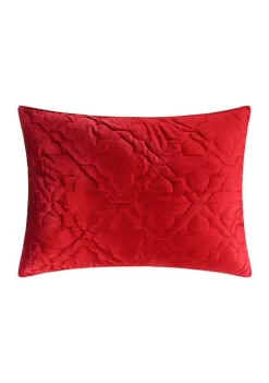 Deals ⌛ Levtex Home BH Caserta Velvet Red Standard Sham 🎁
