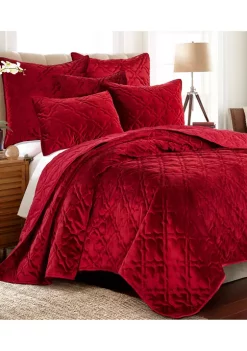 Deals ⌛ Levtex Home BH Caserta Velvet Red Standard Sham 🎁 -Cheap Levtex Store Belk 827