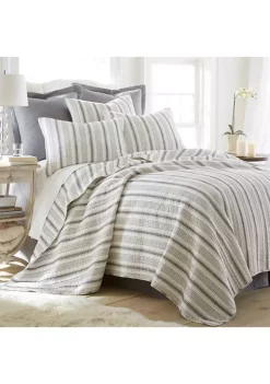 New 🔥 Levtex Home Rochelle Stripe Gray Quilt Set 🛒 -Cheap Levtex Store Belk 842