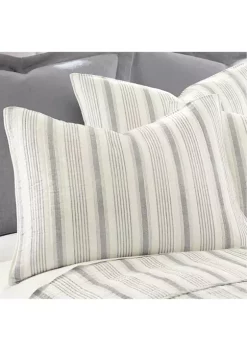 New 🔥 Levtex Home Rochelle Stripe Gray Quilt Set 🛒 -Cheap Levtex Store Belk 843