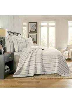 New 🔥 Levtex Home Rochelle Stripe Gray Quilt Set 🛒 -Cheap Levtex Store Belk 845