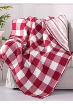 Deals 🥰 Levtex Camden Red Quilted Throw ✔️