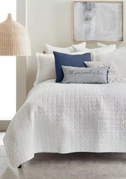 Brand new 🎁 Levtex Home Mills Waffle Navy King Quilt Set 👍 -Cheap Levtex Store Belk 95