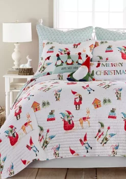 Outlet ⭐ Levtex Home Gnome for the Holidays White Twin Quilt 👏