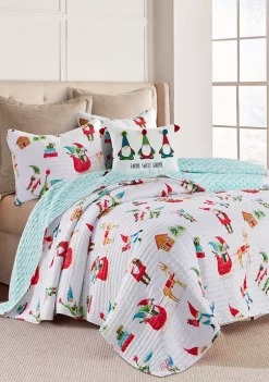 Outlet ⭐ Levtex Home Gnome for the Holidays White Twin Quilt 👏 -Cheap Levtex Store Belk 975