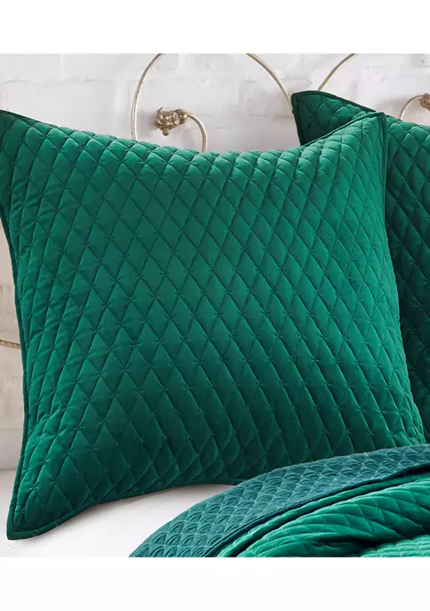 Deals 😉 Levtex Home Velvet Emerald Green Euro Sham ⭐ 4 Deals 😉 Levtex Home Velvet Emerald Green Euro Sham ⭐ - Image 2